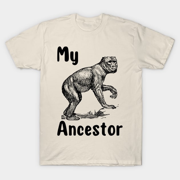 My Monkey Ancestor | A Humorous and Endearing Illustration of a Primate T-Shirt by MrDoze